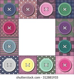 Patchwork background with frame 