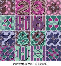 patchwork background with numbers