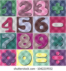 patchwork background with numbers 