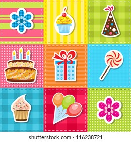Patchwork With Birthday Party Elements