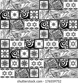 Patchwork black and white pattern.Vector.