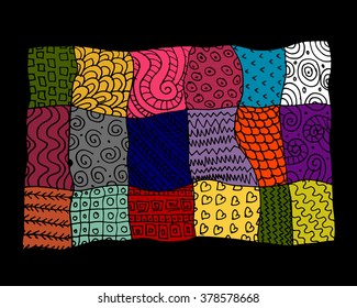 Patchwork carpet, sketch for your design