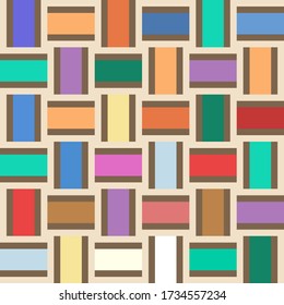 Patchwork cloth seamless texture, Vector textile pattern.