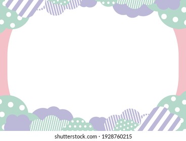 Patchwork cloud pattern illustration frame of various pattern  
stripe dot   masking tape