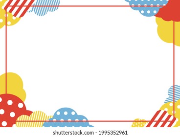 Patchwork cloud pattern illustration frame of various pattern