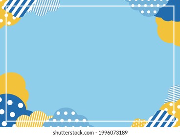 Patchwork cloud pattern illustration frame of various pattern