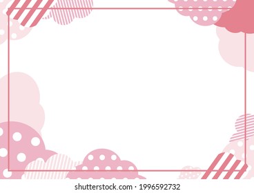 Patchwork cloud pattern illustration frame of various pattern