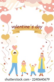 Patchwork cloud pattern Valentine background