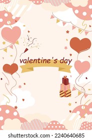 Patchwork cloud pattern Valentine background