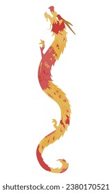 Patchwork colorful dragon silhouette illustration material
