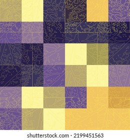 Patchwork Colorful flowers pattern spring botanical design.  For fabric textile prints and apparel.