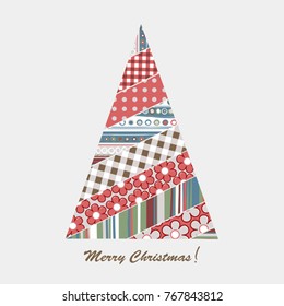 Patchwork design of Christmas tree