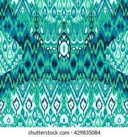 Patchwork ethnic bohemian arabesque pattern print. Seamless zigzag geometric ornament abstract background. Colorful tribal graphic ethnic bohemian print vintage