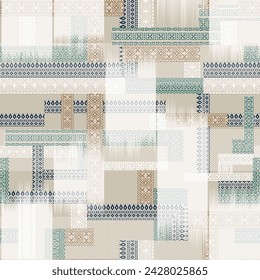 patchwork ethnic border pattern on background