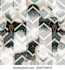 patchwork ethnic pattern on textures background