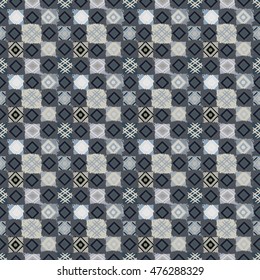 Patchwork. Ethnic seamless pattern. Tribal art. Boho print. Abstract ornament. Background texture, tile, mosaic