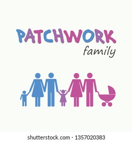 Patchwork Family Concept Pictogram Vector Illustration EPS10