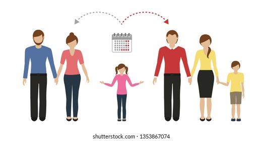 Patchwork Family Time Management Concept Vector Illustartion EPS10