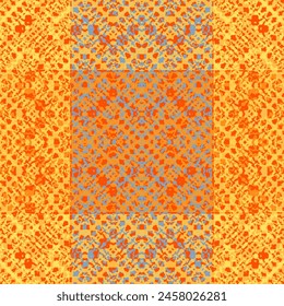 motivo floral en mosaico con motivos florales de paisley e india.  Ilustración vectorial dibujada a mano.