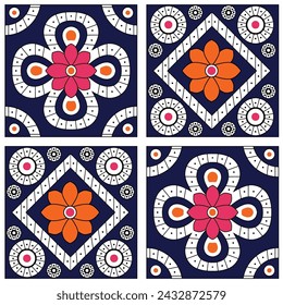 patchwork motifs géométriques sindhi harmonieux motif harmonieux.création d'art tribal sindhi. 
