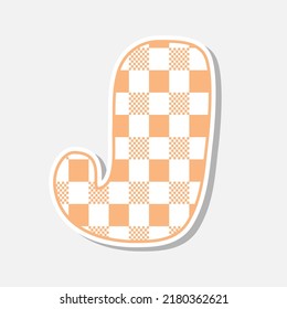 Patchwork hand drawn textile font. Cute textile font for scrapbook or collage design. Patchwork alphabet letter for your decoration with vicy pattern.