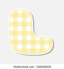 Patchwork hand drawn textile font. Cute textile font for scrapbook or collage design. Patchwork alphabet letter for your decoration with vicy pattern.
