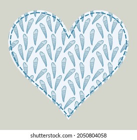 Patchwork Heart with Long Seashell Pattern