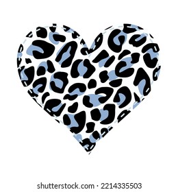 Patchwork Heart With Snow Leopard Skin