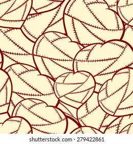 Patchwork hearts seamless pattern.