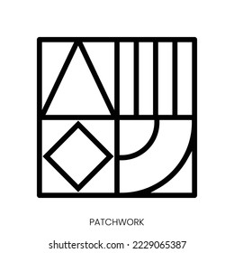 patchwork icon. Line Art Style Design Isolated On White Background