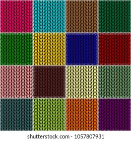 patchwork knitted background 