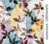 patchwork leaves pattern on background