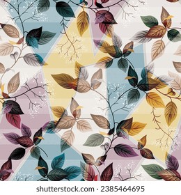 patchwork leaves pattern on background