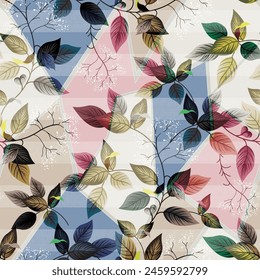 patchwork leaves pattern on background