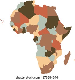 Patchwork map of African countries 