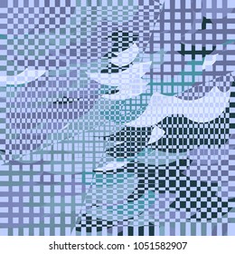 Patchwork with organic and geometric shapes. Checkered patterns and uneven distorted elements. Eccentric vibrant vector background for modern fashion, design, prints, textile, cloth, packaging.
