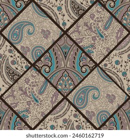 patchwork paisley pattern on background