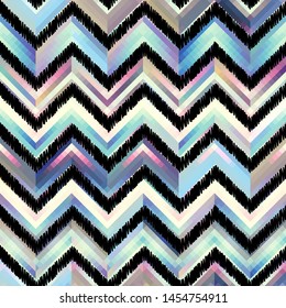 Patchwork pattern based on chevron shapes. Vector image.