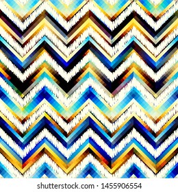 Patchwork pattern based on chevron shapes. Vector image.