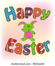 Patchwork pattern Easter card