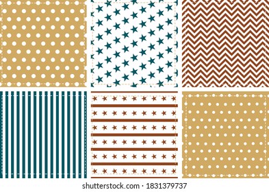 Patchwork pattern with geometric ornaments.Stylish print for fabric and textile.