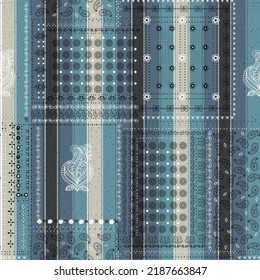 patchwork pattern on stripes background