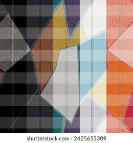 patchwork Pattern on stripes background