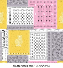 patchwork pattern on white background
