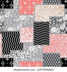 patchwork pattern on white background