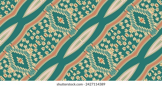 Patchwork pattern Seamless Scandinavian pattern Motif embroidery, Ikat embroidery vector Design for Print border embroidery ancient egypt