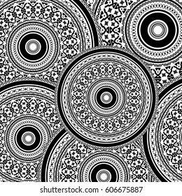 Patchwork pattern. Vintage decorative elements.
ottoman motifs. Perfect for printing on fabric or paper.