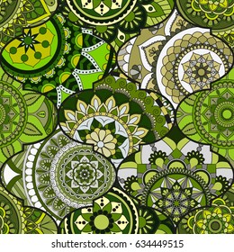Patchwork pattern. Vintage decorative elements. 