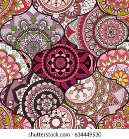 Patchwork pattern. Vintage decorative elements. 