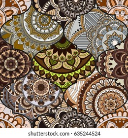 Patchwork pattern. Vintage decorative elements. Hand drawn background. Islam, Arabic, Indian, ottoman motifs. Perfect for printing on fabric or paper.